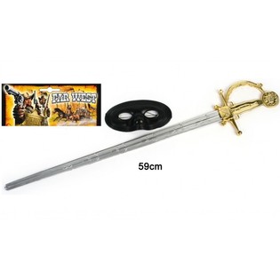 Zestaw Maska i Miecz Zorro - 59 cm (6 szt.)
