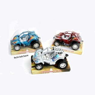 SOLIDNE BUGGY Z NAPĘDEM FRYKCYJNYM NA BLISTRZE, 13 CM (12 szt.)