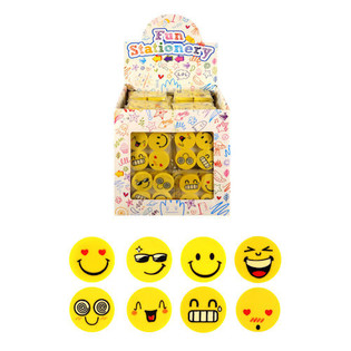 GUMKI DO MAZANIA: 4-CZĘŚCIOWY ZESTAW GUMEK SMILEY W EKSPOZYTORZE (120 szt.)