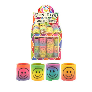 MINI SPRĘŻYNKI SMILEY TĘCZOWE &Oslash;3.5 CM W DISPLAYU (60 szt.)