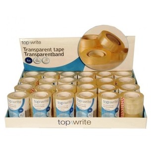 TOPWRITE - 6 ROLEK TAŚMY PRZEZROCZYSTEJ W EKSPOZYTORZE (24 ZESTAWY PO 6)