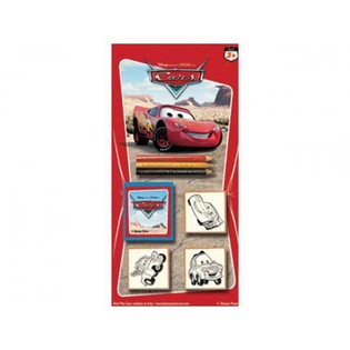 Duży Zestaw Kolorowanek i Pieczątek Disney Cars (24 szt.)