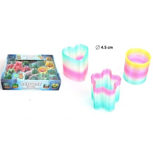 SPRĘŻYNY REGENBOGOWE W MIX WZORACH &Oslash;4,5 CM W DISPLAYU (24 szt.)