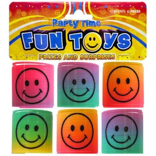 6 SZTUK MINI SPRĘŻYNKI SMILEY &Oslash;3.5 CM W TOREBCE (6 TOREBEK)