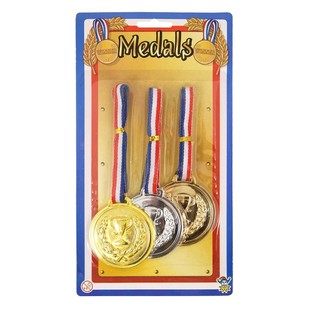 Zestaw 3 Medali Zwycięzcy na Karcie (Złoty, Srebrny, Brązowy) 6szt.
