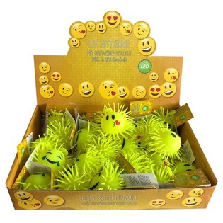 Świecące Piłeczki Puffer Smiley w Ekspozytorze (12 szt.)