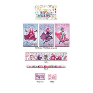 5-CZĘŚCIOWY ZESTAW PIŚMIENNICZY SUPER GIRLS (24 szt.)