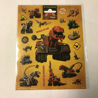 DUŻE ARKUSZE NAKLEJEK DINOTRUX, 20x16 cm (10 szt.)