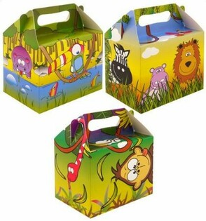 Pudełko na Zestaw dla Dzieci (Menubox) &ndash; Dżungla &ndash; 14 x 9,5 x 18 cm (12 szt.)