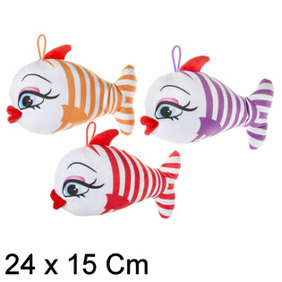 Pluszowa Wesoła Ryba z Dużymi Ustami - 24 cm - Mix (12 szt.)