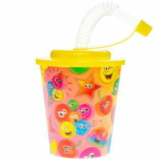 Kubek ze słomką / Kubek do lod&oacute;w &ndash; Smiley, 250 ml (12 szt.)