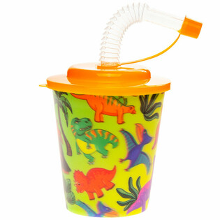 Kubek Dinozaur ze Słomką do Napoj&oacute;w/Lod&oacute;w - 250ml (12 sztuk)