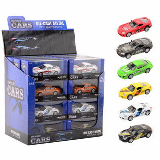AUTA SUPER SPORT DIE CAST, SKALA 1:43 W EKSPOZYTORZE (24 szt.)