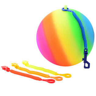 TĘCZOWA PIŁKA Z LINKĄ / PIŁKA BUNGEE &Oslash;23 Cm (36 szt.)