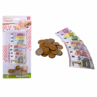 HOME SHOPPING - EURO ZABAWKOWE PIENIĄDZE I BANKNOTY NA KARCIE (6 szt.)