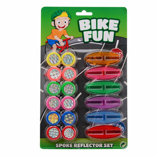 BIKE FUN - 18-częściowy Zestaw Odblask&oacute;w na Szprychy Rowerowe na Karcie (1 szt.)
