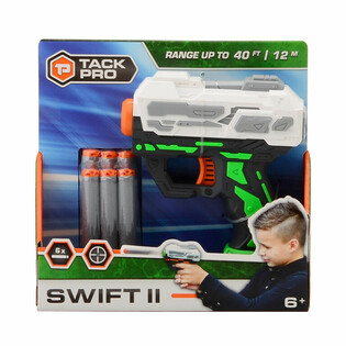 Pistolet na strzałki Tack Pro Swift II z 6 miękkimi strzałkami