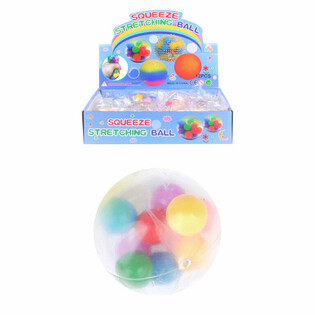 Gniotek Piłka Squeeze &Oslash; 6cm z Pomponami (Display 12 szt.)