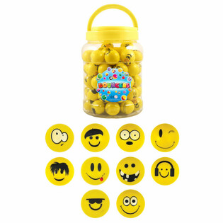 Piłeczki Kauczukowe Smiley Funny Faces &Oslash;3,3cm w Tubie (72 szt.)
