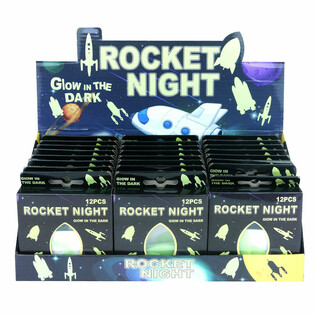 KOSMICZNA RAKIETA GLOW IN THE DARK NA SUFIT W DISPLAYU (24 szt.)