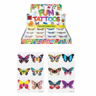 FUN TATTOOS - WZ&Oacute;R: MOTYLE W DISPLAYU (96 szt.)