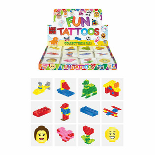 FUN TATTOO'S - MODEL: KLOCKI KONSTRUKCYJNE, Każde opakowanie 12x TatuaŹy W DISPLAYU (48 szt.)