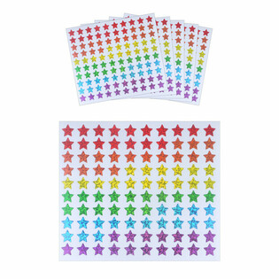 NAKLEJKI FUN - KOLOROWE GWIAZDKI - 100 NAKLEJEK NA ARKUSZU (5 szt.)