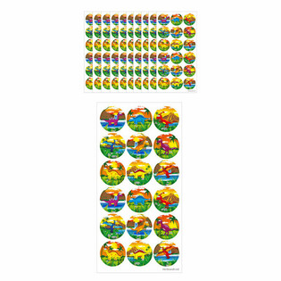 NAKLEJKI FUN - NAKLEJKI DINOZAUR - 18 NAKLEJEK NA ARKUSZU (10 szt.)