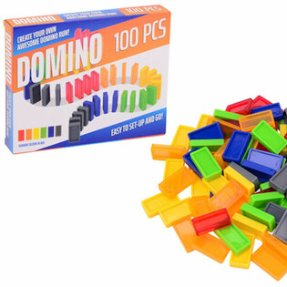 Zestaw do gry Domino - 100 klock&oacute;w w pudełku prezentowym