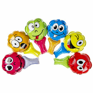 SAMOPOMPUJĄCE BALONY SMILEY Z UCHWYTEM (48 szt.)