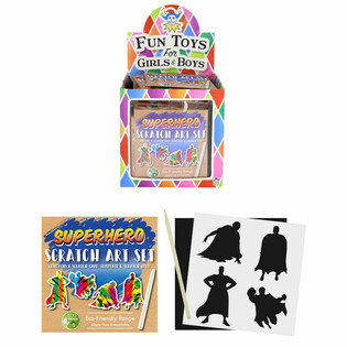Ekologiczny Magiczny Papier do Zdrapywania Superbohaterowie Ekspozytor (108 szt.)