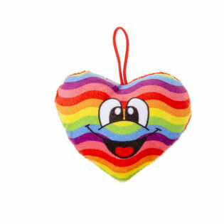 PLUSZOWE TĘCZOWE SERCE Z BUZIĄ SMILEY (24 szt.)