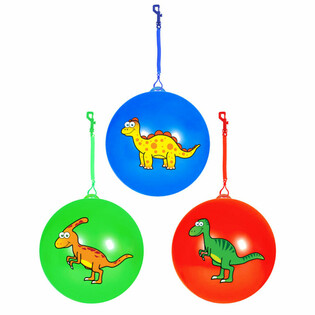 PIŁKA DINOZAUR ZE SZNURKIEM / PIŁKA BUNGEE &Oslash;23 Cm (24 szt.)