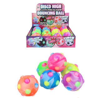 Świecąca Piłka Kauczukowa Disco - 6cm - Ekspozytor 12 szt.