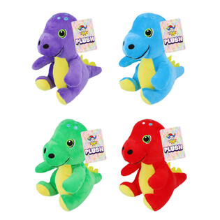 Pluszowy dinozaur - wysokość 19 cm - mix kolorów (12 szt.)