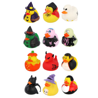 Kaczuszki do kąpieli Halloween Mix (12 sztuk) - 6 x 5 cm