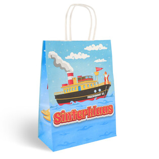 Papierowe Torebki Prezentowe Sinterklaas / Mikołajki - 16x8x22 cm (12 sztuk)