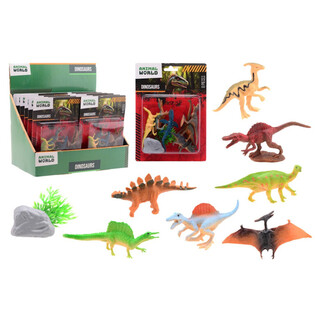 ANIMAL WORLD - Zestaw Dinozaur&oacute;w 8 Element&oacute;w - Ekspozytor (12 szt.)