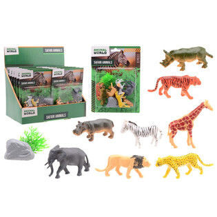 ANIMAL WORLD - ZESTAW ZWIERZĄT SAFARI 10-ELEMENTOWY NA KARCIE - W DISPLAYU (12 szt.)