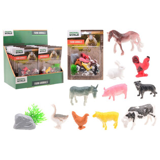 ANIMAL WORLD - Zestaw Zwierzęta Gospodarskie 12 El. - Ekspozytor (12 szt.)