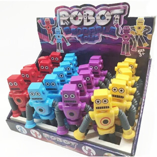 ELASTYCZNE ROBOTY ZABAWKI - MIX KOLOR&Oacute;W - W DISPLAYU (24 szt.)