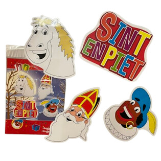 SINTERKLAAS SINT & PIET - 4-ELEMENTOWY DWUSTRONNY ZESTAW TABLIC DEKORACYJNYCH (6 szt.)