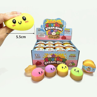 RAGE - Gniotek Squishy Bun Dumpling MAŁY (Wym. 5.5 x 5.5 x 3 Cm) - Viralowy Fidget Toy 2026 (24 szt.)