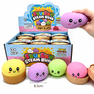 RAGE - Gniotek Squishy Bun Dumplings DUŻY (8.5x8.5x4.8 cm) - Viral 2026 Fidget Toy (12 szt.)