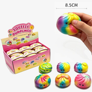 RAGE - Gniotek Squishy Dumplings TĘCZOWY DUŻY - PU FOAM (12 szt.)