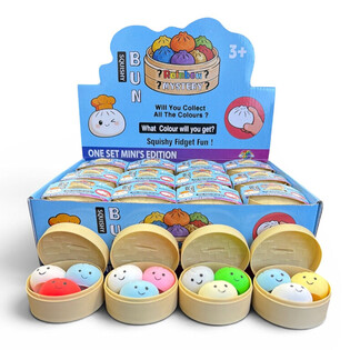 RAGE - Gniotek Squishy MINI&rsquo;S EDITION Bun Dumplings MAŁY (5.3 x 5.3 x 4.1 Cm) Viral 2026 Fidget Toy (24 szt.)
