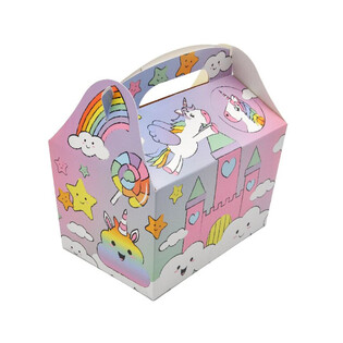 PUDEŁKO MENU JEDNOROŻEC / UNICORN - Wym 18.5x12x19 CM - FOODBOX - KIDSBOX (24 szt.)