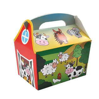 MENUBOX WZ&Oacute;R: ZWIERZĘTA Z ZAGRODY - Wym. 18.5x12x19 CM - FOODBOX - KIDSBOX (24 szt.)
