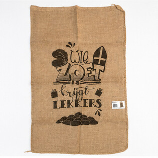 DUŻY JUTOWY W&Oacute;R SINTERKLAAS - Z NAPISEM TRADYCYJNYM - Ok. 60 x 100 cm (1 szt.)