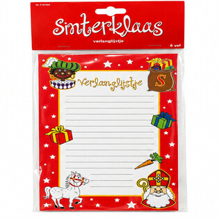 LISTY DO ŚWIĘTEGO MIKOŁAJA SINTERKLAAS - 6 ARKUSZY W OPAKOWANIU (1 szt.)